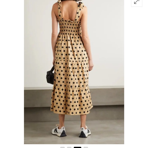 Faithfull The Brand Rianne Tie-detailed Polka-dot Linen Midi Dress - Picture 3 of 6